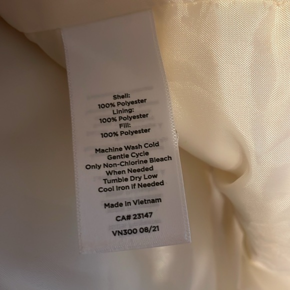 Talbots women’s large 12 14 coat jacket Cream beige Quilted Puffer light NWOT - Picture 8 of 10